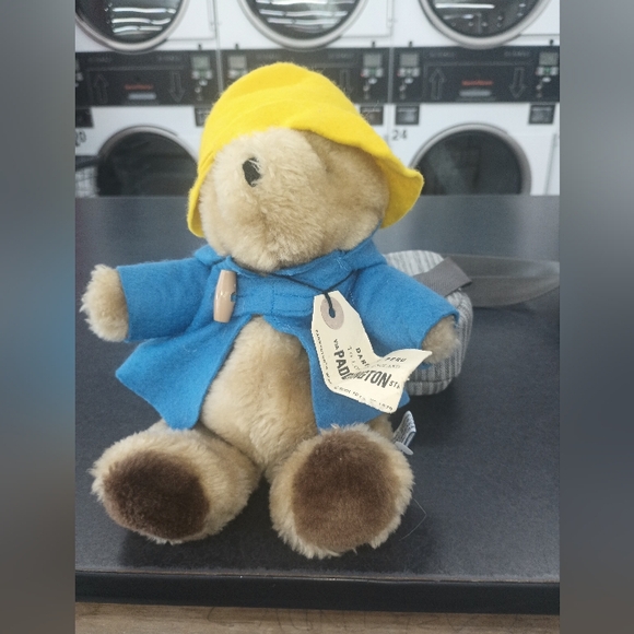 Vintage 9" PADDINGTON Teddy Bear EDEN Toys 1981 Blue Coat Yellow Hat - Picture 1 of 6